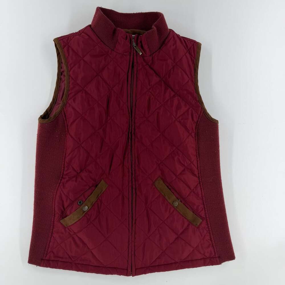 1575 Croft & Barrow Quilted Sleeveless Vest Size S Maroon